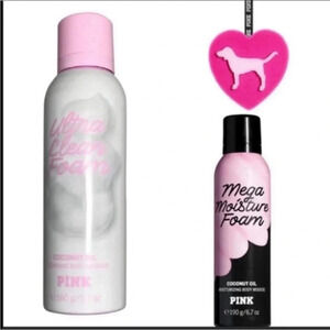 NWT PINK VS Shower Set Coconut Oil Foam & Sponge